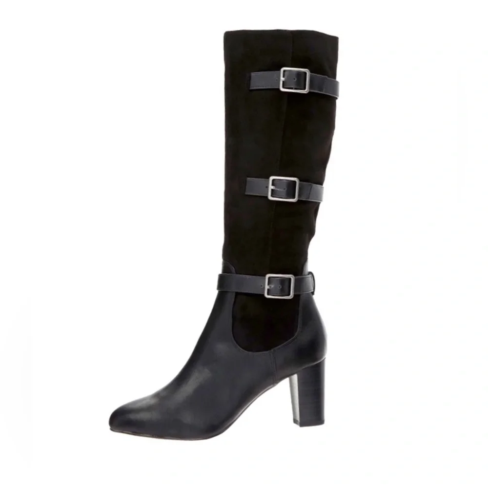 Bella Vita Talina Li Wide Calf Black Knee-High Women's Boots - Picture 1 of 9